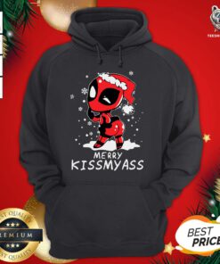 Awesome Santa Deadpool Merry Kiss My Ass Christmas Hoodie - Design By Teeshirtbear.com