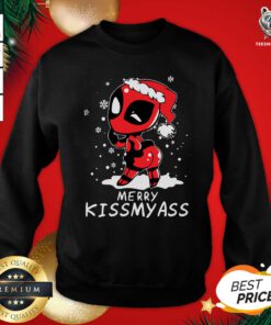 Awesome Santa Deadpool Merry Kiss My Ass Christmas Sweatshirt - Design By Teeshirtbear.com