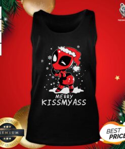 Awesome Santa Deadpool Merry Kiss My Ass Christmas Tank Top - Design By Teeshirtbear.com