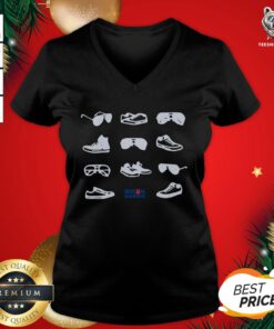 Beautiful Aviators And Sneakers Navy V-neck - Design By Teeshirtbear.com