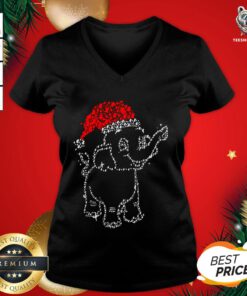 Beautiful Elephant Santa Light Christmas V-neck - Design By Teeshirtbear.com