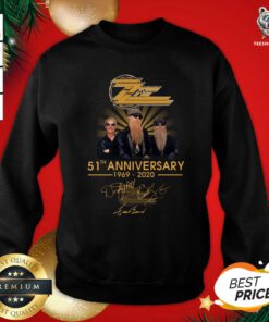 ZZ Top 51th Anniversary 1969 2020 Signatures Sweatshirt - Design By Teeshirtbear.com