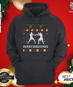 Better Christmas 2020 Boxing Player Santa Tree Xmas Costume Hoodie- Design by T-shirtBear.com