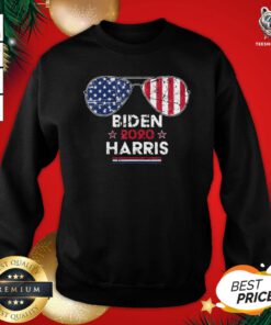 Cute Biden Harris 2020 Aviator Sunglasses American Flag Sweatshirt - Design By Teeshirtbear.com