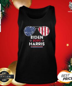 Cute Biden Harris 2020 Aviator Sunglasses American Flag Tank Top - Design By Teeshirtbear.com