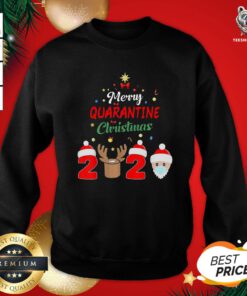 Cute Merry Quarantine Christmas 2020 Xmas Pajamas Holidays Sweatshirt - Design By Teeshirtbear.com