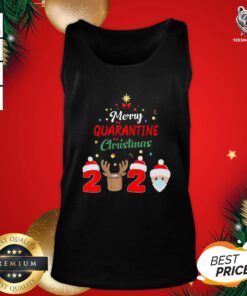 Cute Merry Quarantine Christmas 2020 Xmas Pajamas Holidays Tank Top - Design By Teeshirtbear.com