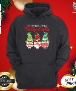 Cute Owls Gnomes My Favorite Color Is Christmas Light Hoodie - Design By Teeshirtbear.com