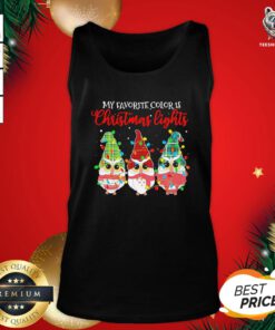 Cute Owls Gnomes My Favorite Color Is Christmas Light Tank Top - Design By Teeshirtbear.com