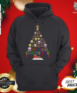 Cute Peace Hippie Bus Christmas Tree Hoodie - Design By Teeshirtbear.com