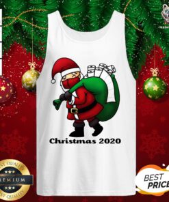 Cute Santa Christmas 2020 Toilet Paper Christmas Tank Top - Design By Teeshirtbear.com