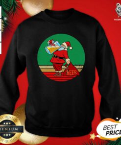 Santa Drinking Beer Matching Family Christmas Sweatshirt - Design By Teeshirtbear.com