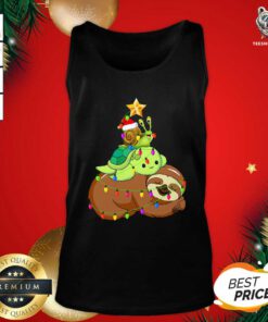 Cute Sloth Turtle Snail Quarantine Pajama Christmas 2020 Tank Top - Design By Teeshirtbear.com