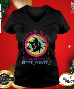 Cute Witch I Can Close My Ring What’s Your Superpower V-neck - Design By Teeshirtbear.com