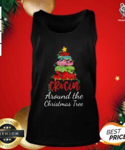 Funny Crocin Around The Christmas Tree Funny Xmas 2020 Tank Top - Design By Teeshirtbear.com