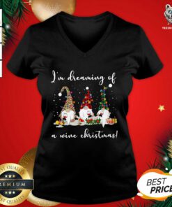 I'm Dreaming Of A Wine Christmas V-neck - Design By Teeshirtbear.com