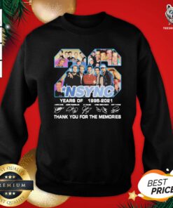 Funny NSYNC 25 Years Of 1955 2021 Thank You For The Memories Signatures Sweatshirt - Design By Teeshirtbear.com