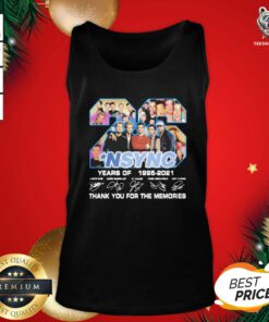 Funny NSYNC 25 Years Of 1955 2021 Thank You For The Memories Signatures Tank Top - Design By Teeshirtbear.com
