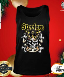 Skull Pittsburgh Steelers For Life Tank Top - Design By Teeshirtbear.com