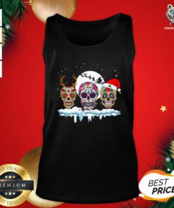 Funny Skulls Merry Christmas Tank Top - Design By Teeshirtbear.com