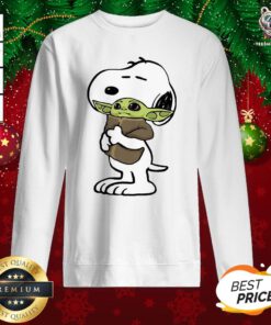 Funny Snoopy Hugging Baby Yoda Sweatshirt - Design By Teeshirtbear.com