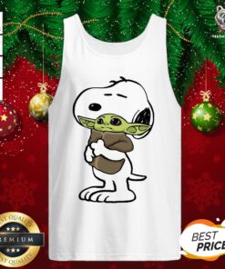 Funny Snoopy Hugging Baby Yoda Tank Top - Design By Teeshirtbear.com