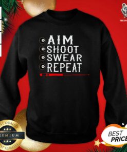 Good Aim Shoot Swear Repeat Billiards Christmas Sweatshirt - Design By Teeshirtbear.com