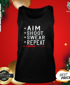 Good Aim Shoot Swear Repeat Billiards Christmas Tank Top - Design By Teeshirtbear.com