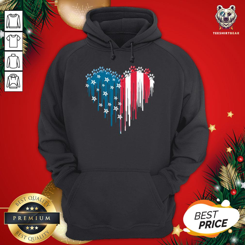 Good Dog Paw Heart American Flag Hoodie - Design By Teeshirtbear.com Good Dog Paw Heart American Flag Hoodie - Design By Teeshirtbear.com