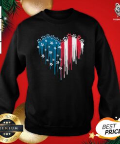 Good Dog Paw Heart American Flag Sweatshirt - Design By Teeshirtbear.com