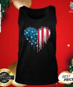 Good Dog Paw Heart American Flag Tank Top - Design By Teeshirtbear.com