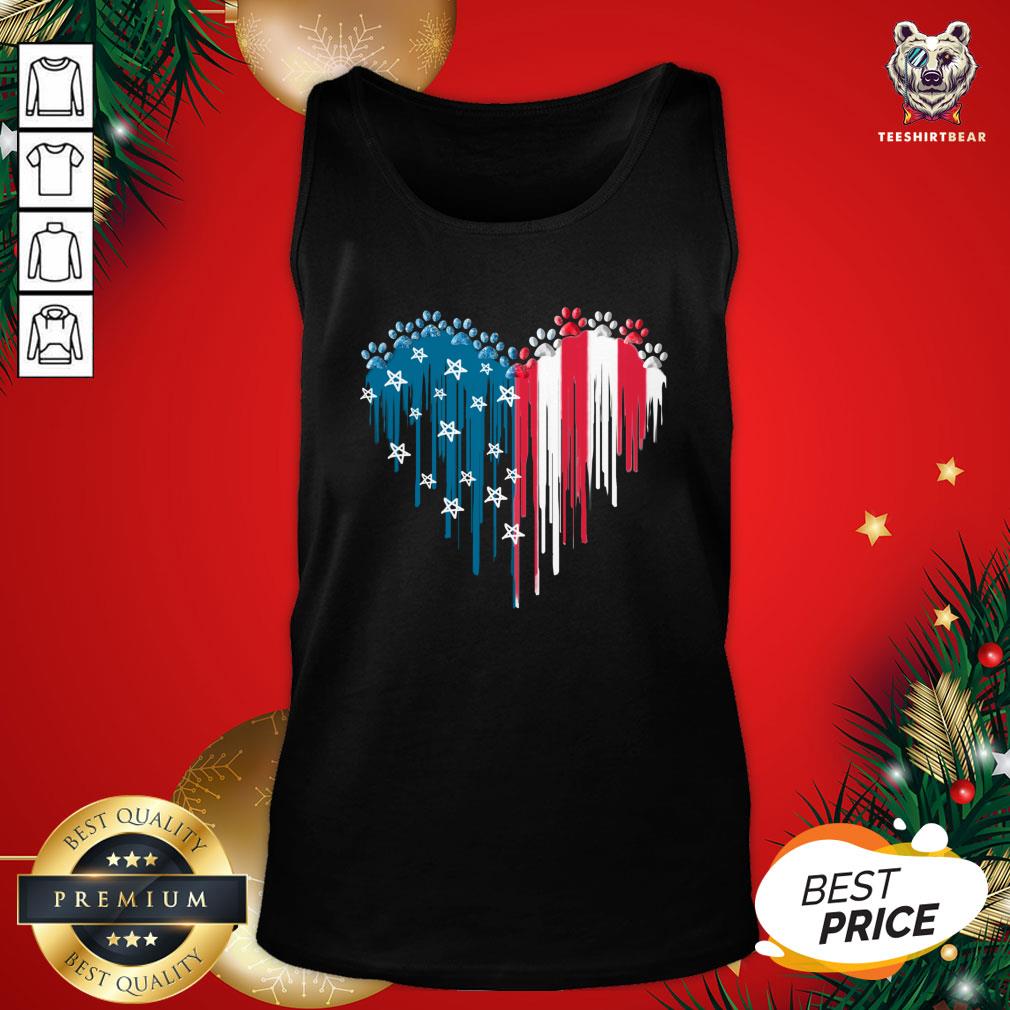 Good Dog Paw Heart American Flag Tank Top - Design By Teeshirtbear.com Good Dog Paw Heart American Flag Tank Top - Design By Teeshirtbear.com