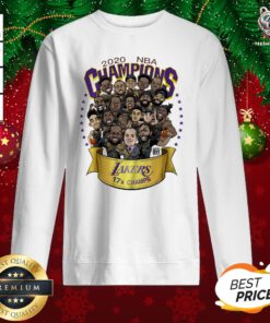 Great 2020 NBA Champions Los Angeles Lakers 17 Champs Cartoon Sweatshirt - Design By Teeshirtbear.com