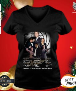 Great James Bond 007 Fans Thank You For The Memories Signature V-neck - Design By Teeshirtbear.com