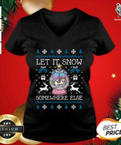 Let It Snow Somewhere Else Christmas V-neck - Design By Teeshirtbear.com