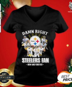 So Damn Right I Am A Pittsburgh Steelers Fan Now And Forever Signature V-neck - Design By Teeshirtbear.com