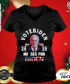 Great Vote Biden 2020 Nu Ses For Biden American Flag V-neck - Design By Teeshirtbear.com