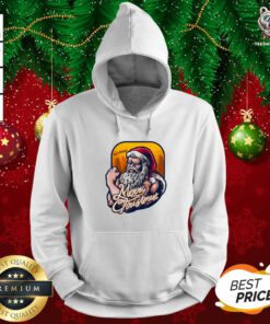 Great Xmas Strong Cool Santa Claus Merry Christmas With Background Tree Hoodie - Design By Teeshirtbear.com