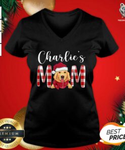 Happy Golden Retriever Charlie’s Mom Christmas V-neck - Design By Teeshirtbear.com