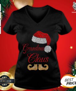 Happy Grandma Claus Christmas V-neck - Design By Teeshirtbear.com