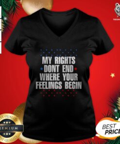 Happy My Rights Don’t End Where Your Feelings Begin Star V-neck- Design by T-shirtBear.com