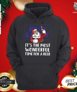 Happy Santa Claus Drink Bud Light It’s The Most Wonderful Time For A Beer Christmas Hoodie - Design By Teeshirtbear.com