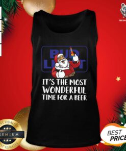 Happy Santa Claus Drink Bud Light It’s The Most Wonderful Time For A Beer Christmas Tank Top - Design By Teeshirtbear.com
