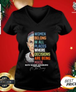 Happy Women Belong In All Places Where Decisions Are Being Made V-neck - Design By Teeshirtbear.com
