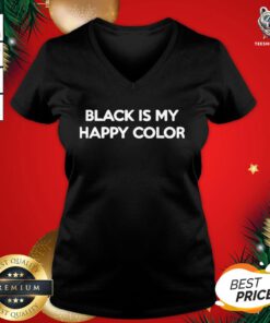 Hot Black Is My Happy Color V-neck - Design By Teeshirtbear.com