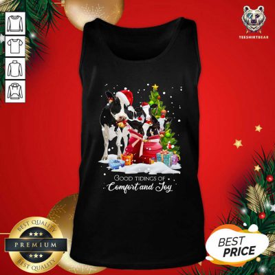 Cows Santa Good Tiding Of Comfort And Joy Merry Christmas Tree Gift Tank Top - Design By Teeshirtbear.com Cows Santa Good Tiding Of Comfort And Joy Merry Christmas Tree Gift Tank Top - Design By Teeshirtbear.com