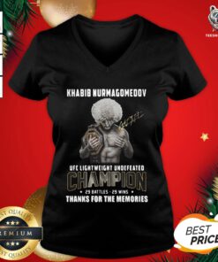 Hot Khabib Nurmagomedov Ufc Lightweight Undefeated Champion 29 Battles 29 Wins Thank You For The Memories Signature V-neck - Design By Teeshirtbear.com