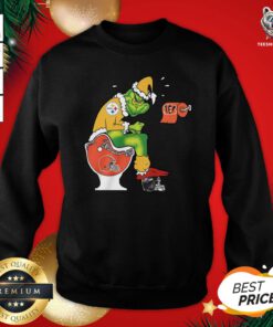 Hot The Grinch Pittsburgh Steelers Shit On Toilet Cleveland Browns And Other Teams Christmas Sweatshirt - Design By Teeshirtbear.com