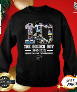 10 Diego Maradona The Golden Boy 1960 2020 Thank Signature Sweatshirt - Design By Teeshirtbear.com