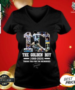 10 Diego Maradona The Golden Boy 1960 2020 Thank Signature V-neck - Design By Teeshirtbear.com